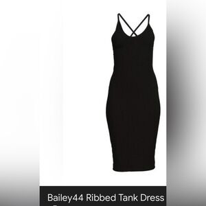 Bailey 44 ribbed black dress, knee length. New w/ tags